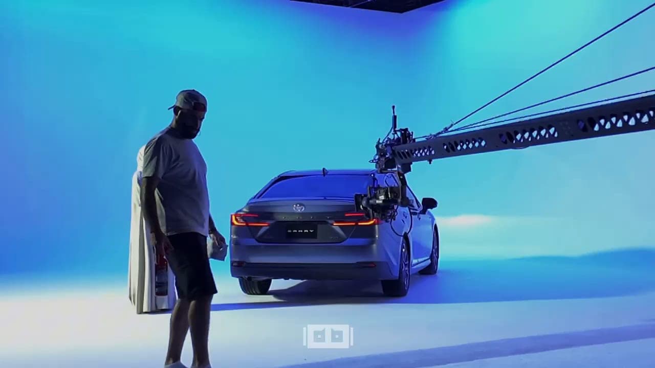 Camry on a lit studio cyc with a technocrane