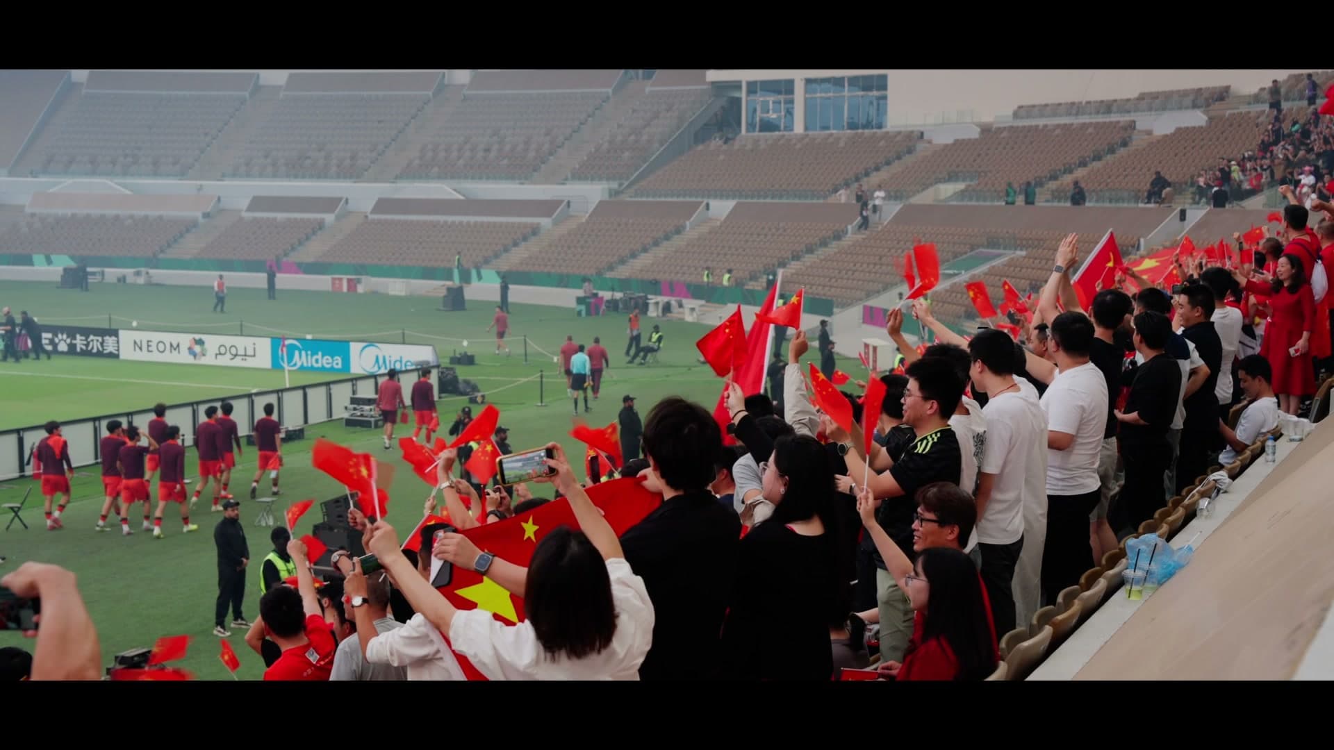 Crowd in the stands during a tournament match